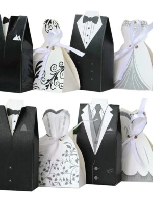 Custom Bride & Groom Candy Box, Wedding Favor Gift Boxes for Guests