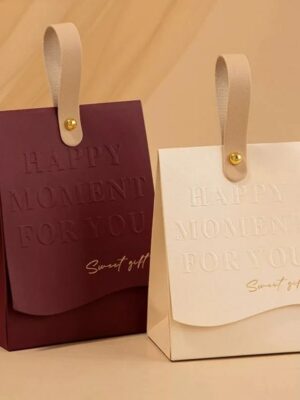 Creative Leather Portable Gift Box High-end Portable Wedding Candy Paper Box Party Packaging Supplies