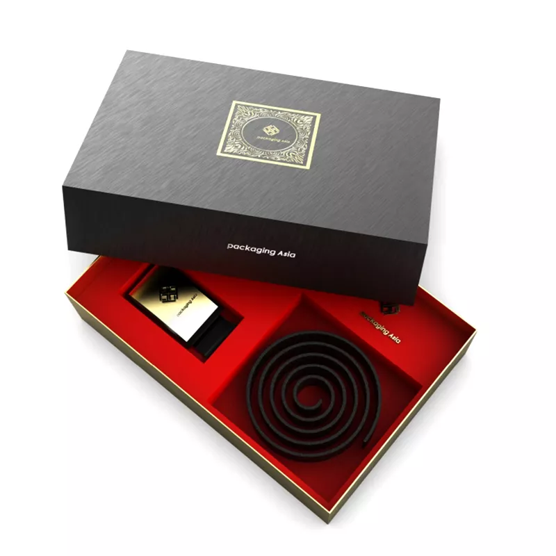 Custom Luxury Rigid Belt Gift Boxes with Hot Stamping